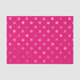 Gold Metallische Imitat Foil Polka Dot Pink Hinter Seidenpapier