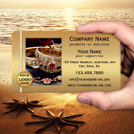 Gold Metallische QR-Code und Foto Professional  Visitenkarte
