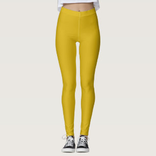Gold Metallische schlichte Vollfarbe Leggings
