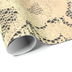 Gold Metallische Sepia Imitate Luxus Floral Lace B Geschenkpapier