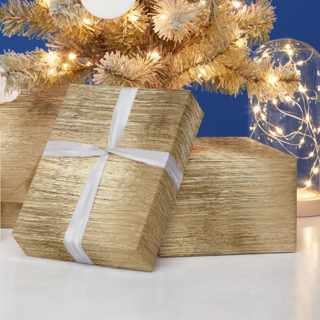 Gold metallische Textur rustikalen Schimmer stilvo Geschenkpapier (Feiertage)