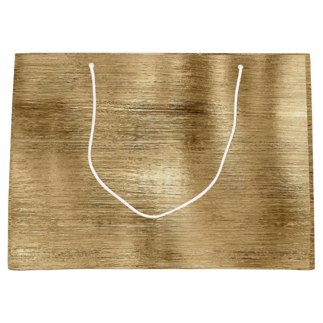 Gold metallische Textur rustikalen Schimmer stilvo Große Geschenktüte (Vorderseite)