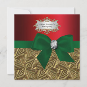 Gold Metallische Wirbel, Bow Ribbon Xmas Party Einladung