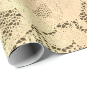 Gold Metallischer Champagner Luxus Floral Lace Bro Geschenkpapier