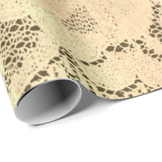 Gold Metallischer Champagner Luxus Floral Lace Bro Geschenkpapier (Rolleneckpunkt)