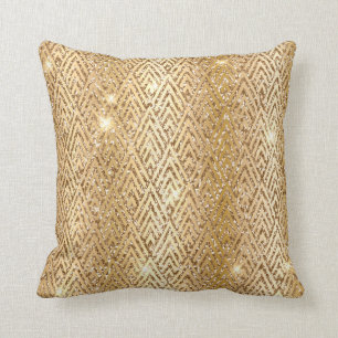 Gold Metallischer Gradient & Glitter Glam Art Deco Kissen