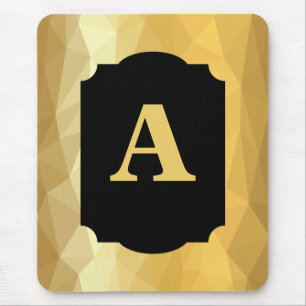 Gold Metallisches Luxusschwarz persönliches Monogr Mousepad