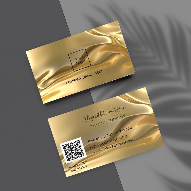 Gold Metallisches QL-Logo Visitenkarte (Von Creator hochgeladen)