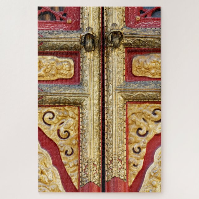 Gold-Metallspitze an der Tür Puzzle (Vertikal)