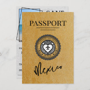 Gold Mexico Passport Save the Date