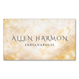 Gold Minimal Benutzerdefinierter Familienname | 5- Magnetische Visitenkarte