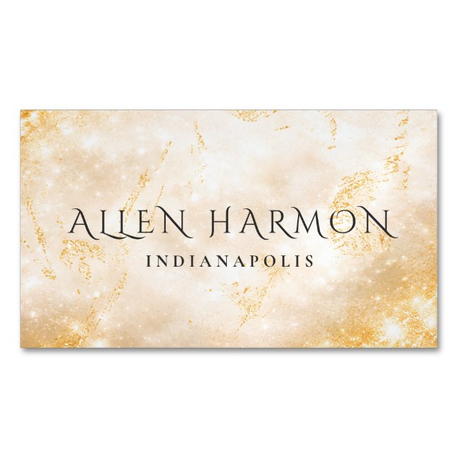 Gold Minimal Custom Family Name | 5-Minute Edit Magnetische Visitenkarte (Vorderseite)