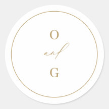 Gold minimale moderne Paar Monogramm Hochzeit