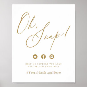Gold minimale moderne Skripte Hochzeit oh Snap-Zei Poster