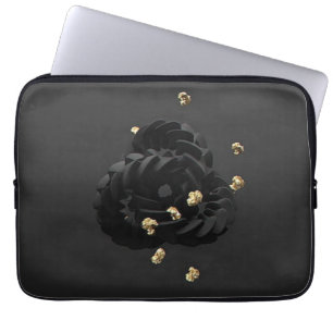 Gold Minimalismus Leder Laptopschutzhülle