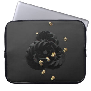 Gold Minimalismus Leder Neopren Laptop Hülle 15  Laptopschutzhülle