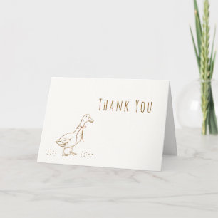 Gold Minimalist Boho Verrückte Gans Baby Shower Dankeskarte