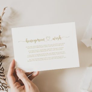 Gold Minimalist Calligraphy Hochzeitswunsch  Begleitkarte