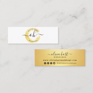 Gold Minimalist Paint Swash Benutzerdefiniertes St Mini Visitenkarte