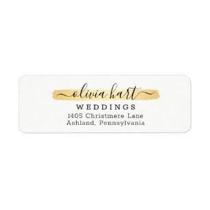 Gold Minimalist Paint Swash Logo Rückadresse