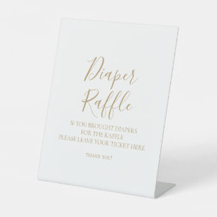 Gold Minimalist Windel-Raffle-Schild Baby Sockelschild
