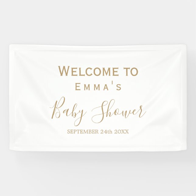Gold Minimalistisch Brautparty Sign Banner (Horizontal)