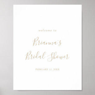 Gold Minimalistisch Brautparty Welcome Poster