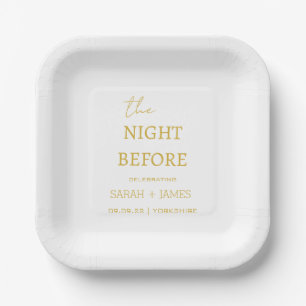 Gold Minimalistisch die Nacht vor der Hochzeit Pappteller