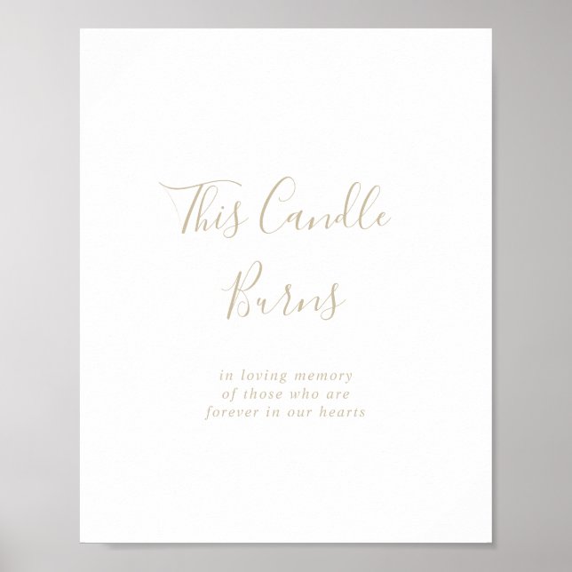 Gold Minimalistisch dieses Candle Burns Sign Poster (Vorne)