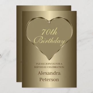 Gold Minimalistisch Heart Birthday Einladung