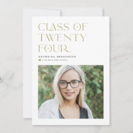 Gold-Minimalistisch-Klasse des Foto-Abschlusses 20 Ankündigung