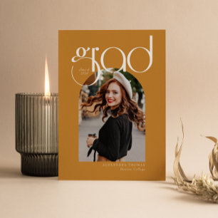 Gold Minimalistisch Modern 5 Arch Foto Abschluss Einladung