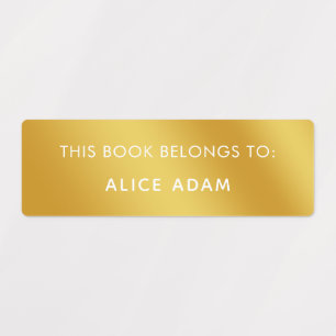 Gold Minimalistisch modern Dieses Buch gehört zu L Etiketten