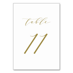 Gold Minimalistisch Script Wedding Tischnummer 11