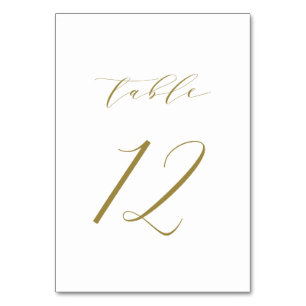 Gold Minimalistisch Script Wedding Tischnummer 12
