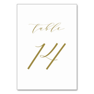 Gold Minimalistisch Script Wedding Tischnummer 14