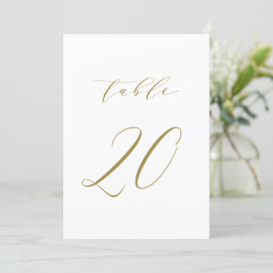 Gold Minimalistisch Script Wedding Tischnummer 20