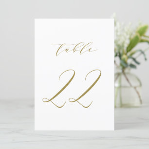 Gold Minimalistisch Script Wedding Tischnummer 22