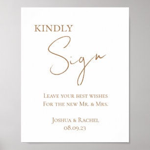 Gold Minimalistische Hochzeitsabonnierung Poster P