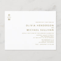Gold Minimalistische Monogram QR Code Wedding