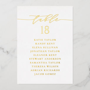 Gold Minimalistische Script-Hochzeitskarte Folieneinladung