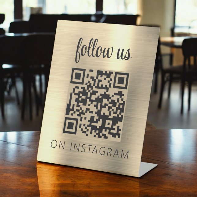Gold Minimalistischer QR-Code auf Instagram Sockelschild (Von Creator hochgeladen)