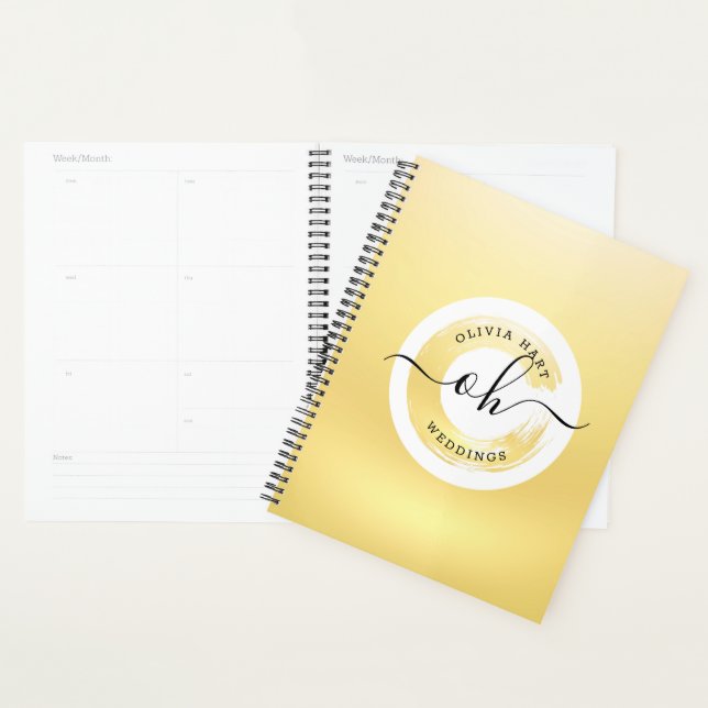 Gold Minimalistisches Elegantes Logo Personalisier Planer (Anzeige)