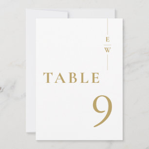 Gold minimalistisches elegantes Monogramm-Tischsch Einladung