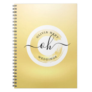 Gold minimalistisches personalisiertes Logo Elegan Notizblock