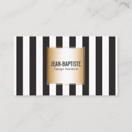 Gold mit B&W Streifen Visitenkarte