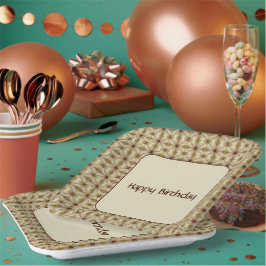 Gold mit braunem Akzentmuster Pappteller