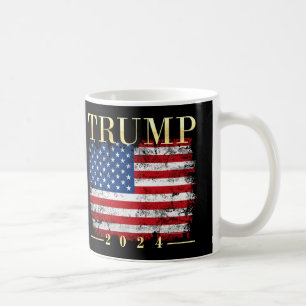 Gold mit Flag Donald Trump für Präsident 2024 Tasse