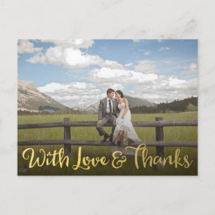 Gold mit Liebe und dank Foto Postkarte