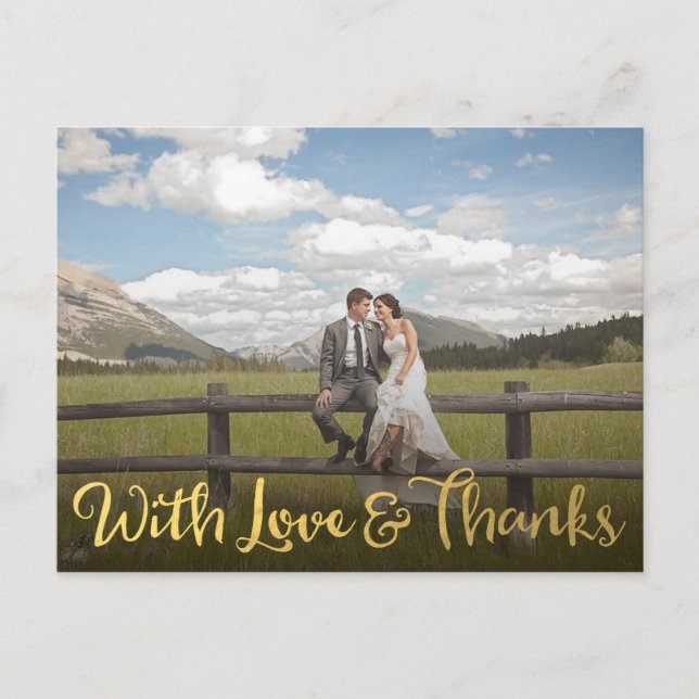 Gold mit Liebe und dank Foto Postkarte (Vorderseite)